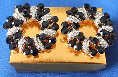 Black rhinestone pin