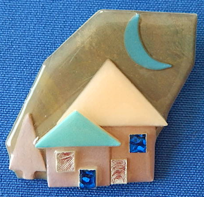 Lucite House Pin by Lucinda