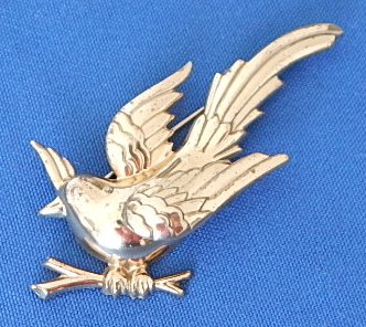 Monet vintage sterling 3" bird pin