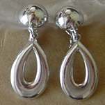 Monet silver ear clips