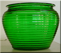 Collectible green glass bowl