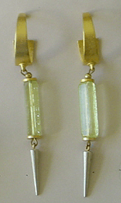Lucite earrings on gold metal posts