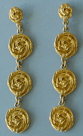 Gold metal earrings