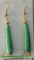 Green bead hook earrings