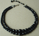 Laguna two strand black crystal necklace
