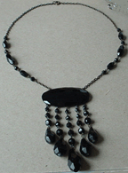 Vintage black crystal necklace