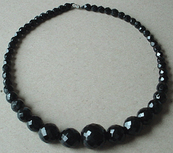 Black crystal bead necklace