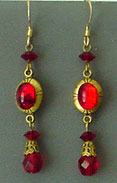 Vintage red glass earrings