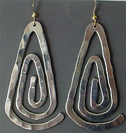 Silver spiral earrings