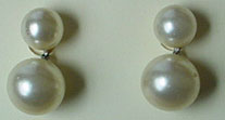 Trifari faux pearls clip on earrings