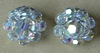 Crystal aurora borealis bead clip earrings