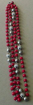 Kramer of New York red & silver love bead necklace