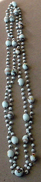 Milk glass & colored beads necklace