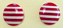 Plastic striped post earrings