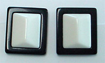 Plastic square clip earrings