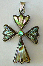 Mexico Taxco silver abalone cross