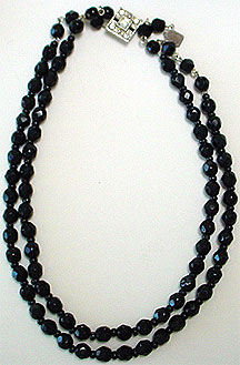 Vintage black bead necklace