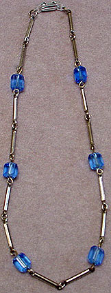 Glass & metal bead necklace