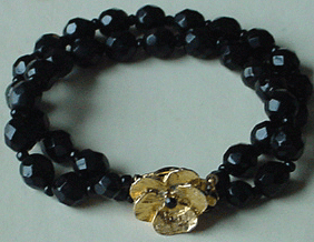 Black crystal bead bracelet