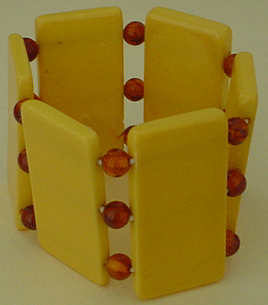 Bakelite light pumpkin elastic stretch bracelet