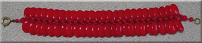 Vintage woven red glass bead bracelet