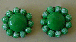 Exotic silver metal bell ear clips earrings