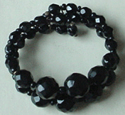 Black crystal beaded bracelet