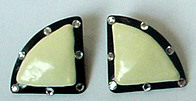 Enamel rhinestone earrings