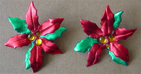 S363 Poinsetia clip earrings