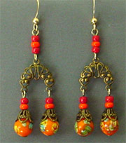 Orange bead dangles