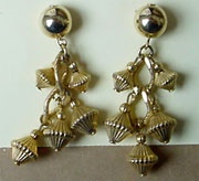 Gold clip on dangles
