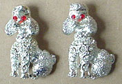 Sweet rhinestone 1 - 1/4" poodle pins