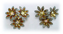 Coro flower clip earrings
