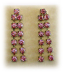 Pink rhinestone dangle earrings