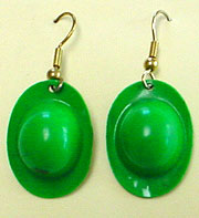 Plastic fedora hook earrings