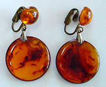 Vintage plastic clip on earrings