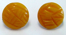 Vintage carved plastic screwback earrings