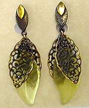 Frosted glass clip on earrings