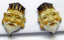 Porcelain face screw back earrings