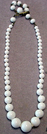 Vintage white bead necklace