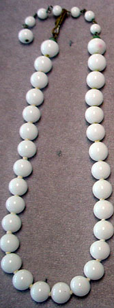 Vintage white bead necklace