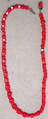 Vintage red glass bead choker