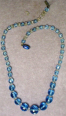 Vintage blue glass crystal choker