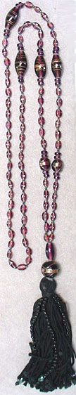 Purple glass bead necklace